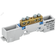 TEKFOR Шина N ноль неизолированная на универсальном держателе 6х9-4-С IEK