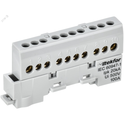 TEKFOR Шина L фаза изолированная на универсальном держателе 6х9-10-Ср IEK