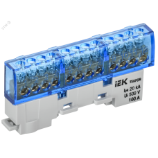 TEKFOR Шина N ноль изолированная на универсальном держателе 6х9-12-С IEK