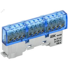 TEKFOR Шина N ноль изолированная на универсальном держателе 6х9-12-С IEK