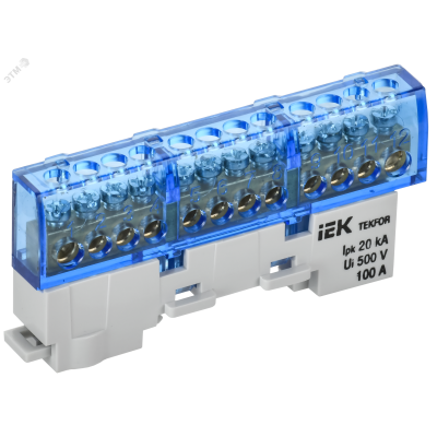 TEKFOR Шина N ноль изолированная на универсальном держателе 6х9-12-С IEK