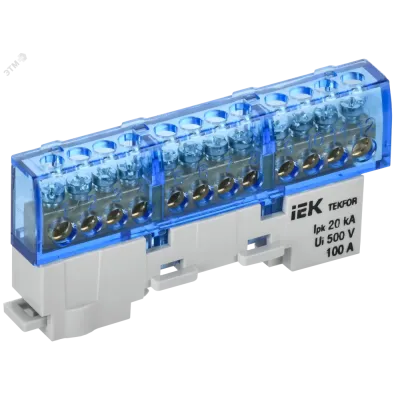 TEKFOR Шина N ноль изолированная на универсальном держателе 6х9-12-С IEK
