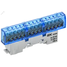 TEKFOR Шина N ноль изолированная на универсальном держателе 6х9-14-С IEK