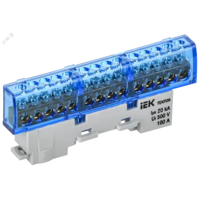 TEKFOR Шина N ноль изолированная на универсальном держателе 6х9-14-С IEK
