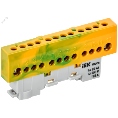 TEKFOR Шина PE земля изолированная на универсальном держателе 8х12-12-ЖЗ IEK