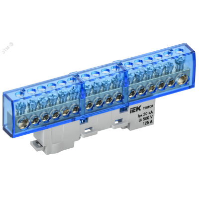 TEKFOR Шина N ноль изолированная на универсальном держателе 8х12-16-С IEK