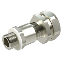 Взрывозащищенный кабельный ввод серии КАЕРМ для бронированного и небронированного кабеля в металлорукаве COSMEC Dn:26 М32х1,5 d:17,8-24мм. Никелиров