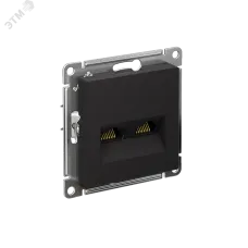 ATLASDESIGN РОЗЕТКА двойная компьютерная RJ45+RJ45, кат.6А, механизм, КАРБОН