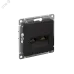 Розетка ATLASDESIGN двойная компьютерная RJ45+RJ45 категория 5E механизм карбон