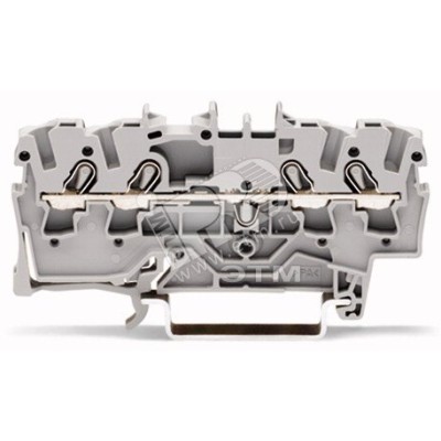 Клемма 4-проводная проходная на DIN рейку