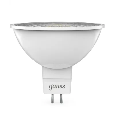 Лампа Gauss MR16 12V 5W 500lm 3000K GU5.3 LED 1/10/100