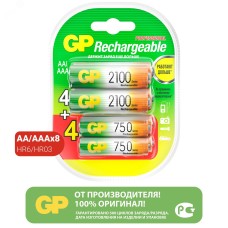 Аккумуляторы перезаряжаемые GP ReEnergy 210AAHC AA, емкость 2000 мАч - 2 шт. в клемшеле