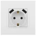 14-4109-01 ЭРА Розетка 2P+E 16A-250В, штор. с 2xUSB 5В-3А, Эра Elegance, белый (10/100/2000)