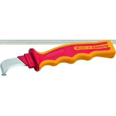 Нож для снятия изоляции с пяткой VDE 1000В 40х195 мм, рукоятка SoftGripp