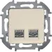 Розетка компьютерная двойная RJ45 категория 5Е UTP слоновая кость INSPIRIA