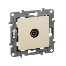 Розетка TV проходная слоновая кость ETIKA