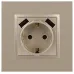 14-4109-04 ЭРА Розетка 2P+E 16A-250В, штор. с 2xUSB 5В-3А, Эра Elegance, шампань (10/100/2000)