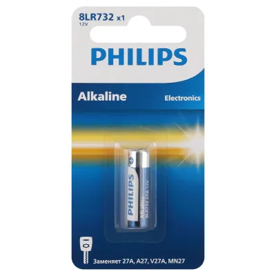 Батарейки Philips 8LR732/51 алкалиновые 12v 1 шт. MN27-1BL (1/20/200/22400)