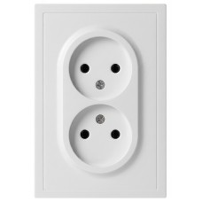 Розетка скрытого монтажа в рамку без заземления двойная 2X2P 16А-250В IP20 белый матовый 15-2107-08 Galaxy