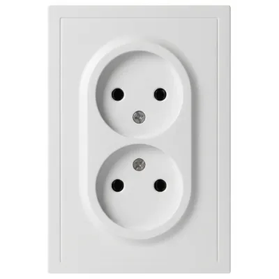 Розетка скрытого монтажа в рамку без заземления двойная 2X2P 16А-250В IP20 белый матовый 15-2107-08 Galaxy