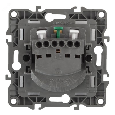 12-2001-04 ЭРА Розетка 2P+E Schuko, 16A-250В, IP20, без м.лапок, Эра12, шампань (10/100/3200)