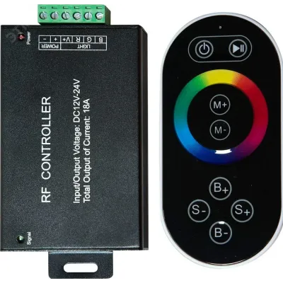 Контроллер для светодиодной ленты с П/У черный, 18А12-24V, LD55, артикул 21557