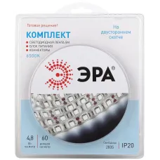 ЭРА Комплект светодиодной ленты 2835kit-4,8-60-12-IP20-6500-5m (50/600)