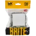 BRITE Розетка 1-местная с заземлением с защитными шторками и крышкой 16А IP20 РСбш10-3-БрАБ арктический белый IEK