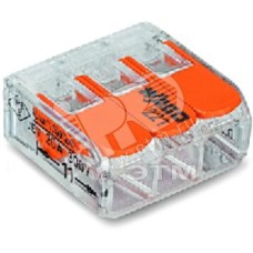 Клемма трехпроводная 0,2-4 мм2 многоразовая       прозрачная 221-413