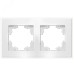 Афина рамка стеклянная двухместная универсальная белая (еврослот)