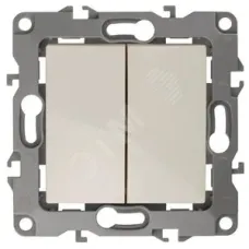 12-1106-02 ЭРА Переключатель двойной, 10АХ-250В, IP20, Эра12, слоновая кость (10/100/3200)
