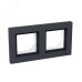 Рамка 2-местная IP44  графит.  пластик Эпика EKF
