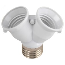 Патрон-разветвитель ЭРА цокольный Е27-2хЕ27 белый