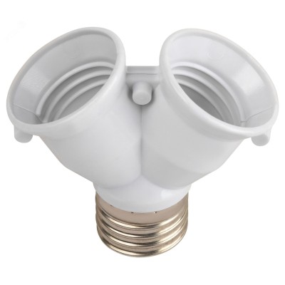 Патрон-разветвитель ЭРА цокольный Е27-2хЕ27 белый