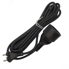 Удлинитель-шнур, 1 гнездо, ПВС, 2*1, 10А, 2200 Вт, без заземления, 3 метра, черный, DOMTOK