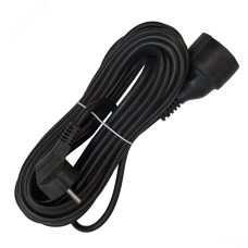 Удлинитель-шнур, 1 гнездо, ПВС, 3*1, 16А, 3500 Вт, с заземлением, 10 метров, черный, DOMTOK