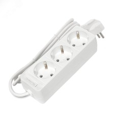 Удлинитель бытовой 3 гнезда, ПВС 3*0,75, 2,2кВт, с заземлением 1,5м Лидер DOMTOK