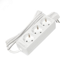 Удлинитель бытовой 3 гнезда, ПВС 3*0,75, 2,2кВт, с заземлением 3м Лидер DOMTOK