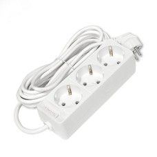 Удлинитель бытовой 3 гнезда, ПВС 3*0,75, 2,2кВт, с заземлением 5м Лидер DOMTOK