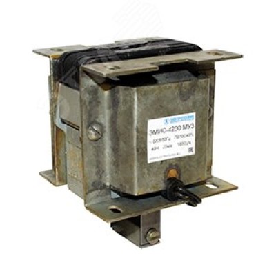 Электромагнит ЭМИС-4200 МУ3, 220В, толкающее исполнение, ПВ 100%, IP20, с гибкими выводами