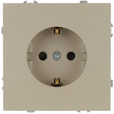Розетка скрытого монтажа в рамку c заземлением 2P+E Schuko со шторками 16А-250В IP20 шампань 15-2102-04 Galaxy