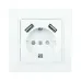 Минск Розетка 1-местная СП с/з 16А белая с защ. штор. с 2 USB 2,1А EKF