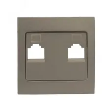 Валенсия лицевая панель розетки RJ-45 2-местная кашемир