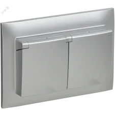 SKANDY Розетка 2-местная и крышкой 16А в сборе IP44 SK-R12S серебряный IEK