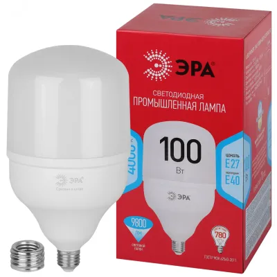 Лампа светодиодная ЭРА RED LINE LED POWER T140-100W-4000-E27/E40 R E27/E40 R 100 Вт колокол нейтральный белый свет
