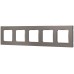 Рамка для розеток и выключателей ЭРА Серия 12 12-5205-16 на 5 постов, Классик, титан