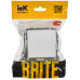 BRITE Розетка 1-местная с заземлением с защитными шторками и крышкой 16А IP44 РСбш10-3-44-БрАБ арктический белый IEK
