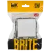 BRITE Розетка 1-местная с заземлением с защитными шторками и крышкой 16А IP44 РСбш10-3-44-БрАБ арктический белый IEK
