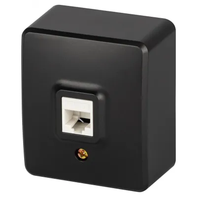 Розетка ЭРА Эксперт 11-3203-05 информационная RJ45, IP20, ОУ, антрацит