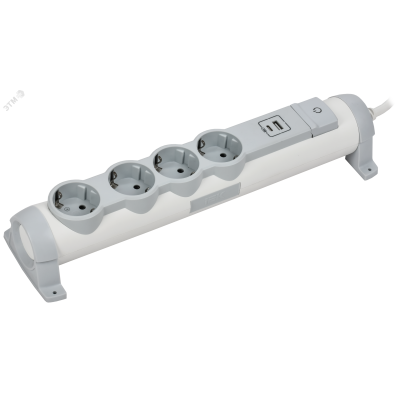 COMFORT Удлинитель У04К 4 места 2P+PE 3м 3х1,5мм2 16А USB A+C 20Вт белый IEK